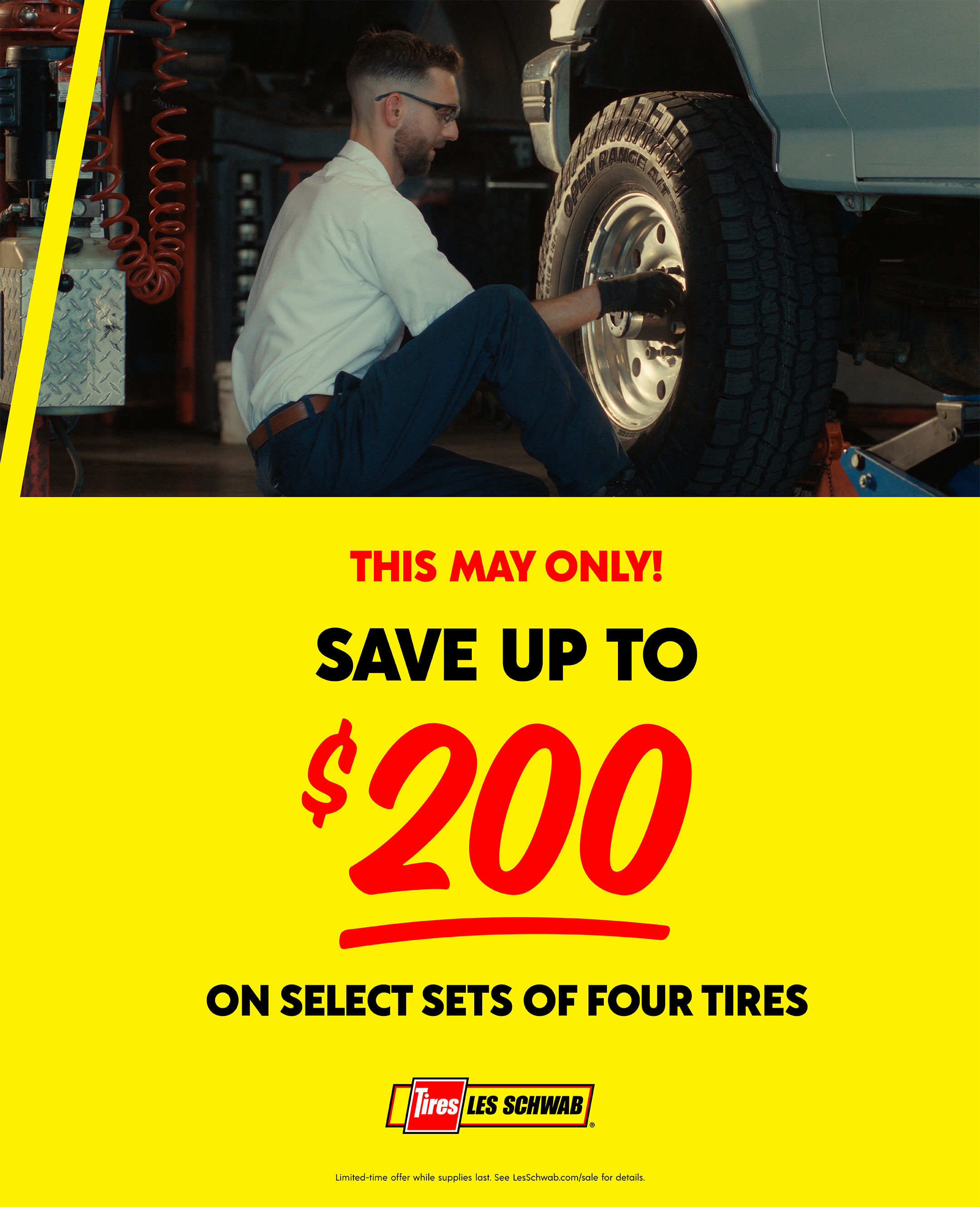 Save up to $200 on Select Sets of 4 Tires