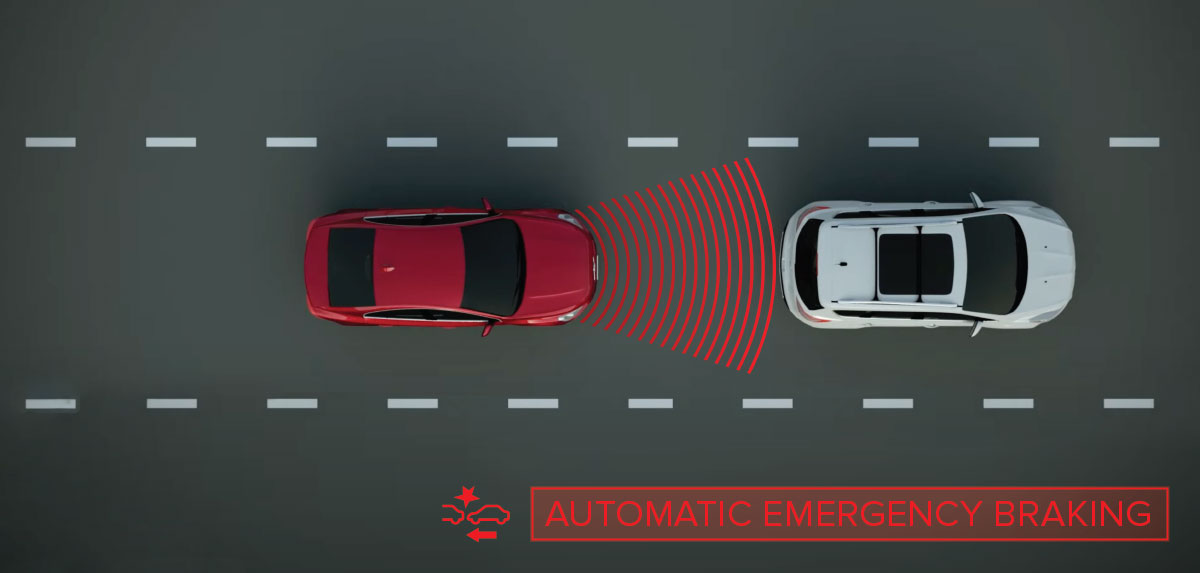 Automatic Emergency Braking Illustration