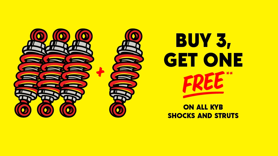 Buy 3 Get 1 Free on KYB Shocks and Struts