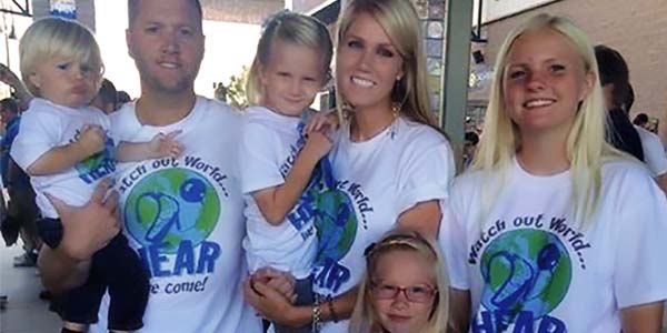 The Longshore family pose for the camera.