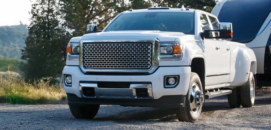 Picture of a dually truck towing a trailer