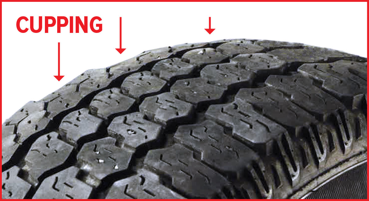 Example of tire cupping