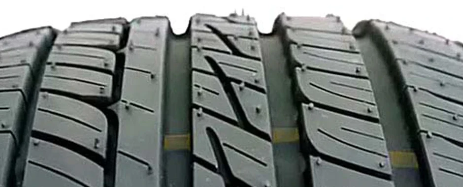Up-close view of tire tread