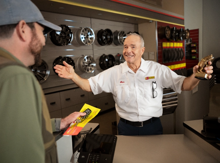 Les Schwab employees and customers