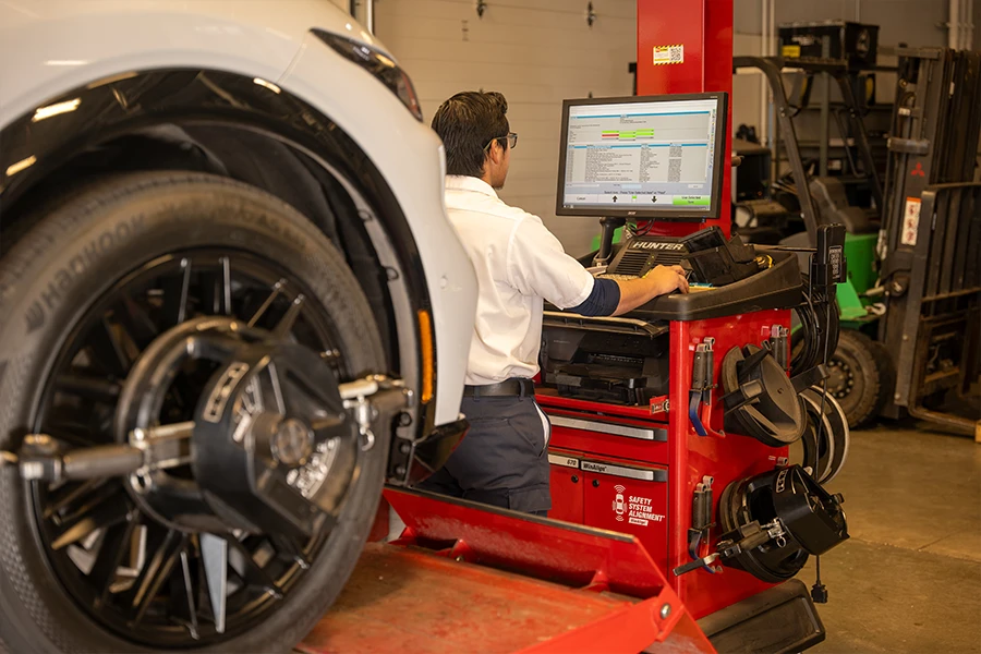 Technician working on an alignment