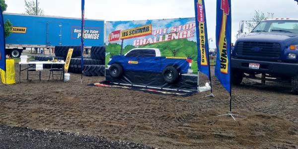 Les Schwab display at Post Falls Dozer Day.