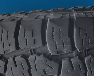 Close-up of a tire tread