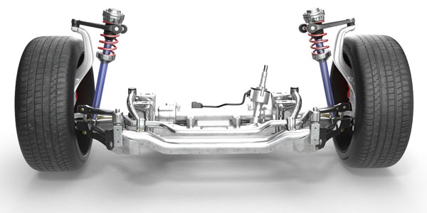 Shocks, struts and from of a car.