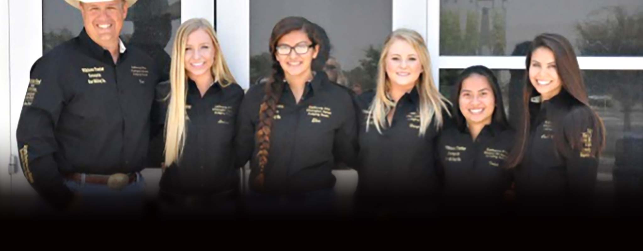 Several members of the California chapter of Future Farmers of America pose together.
