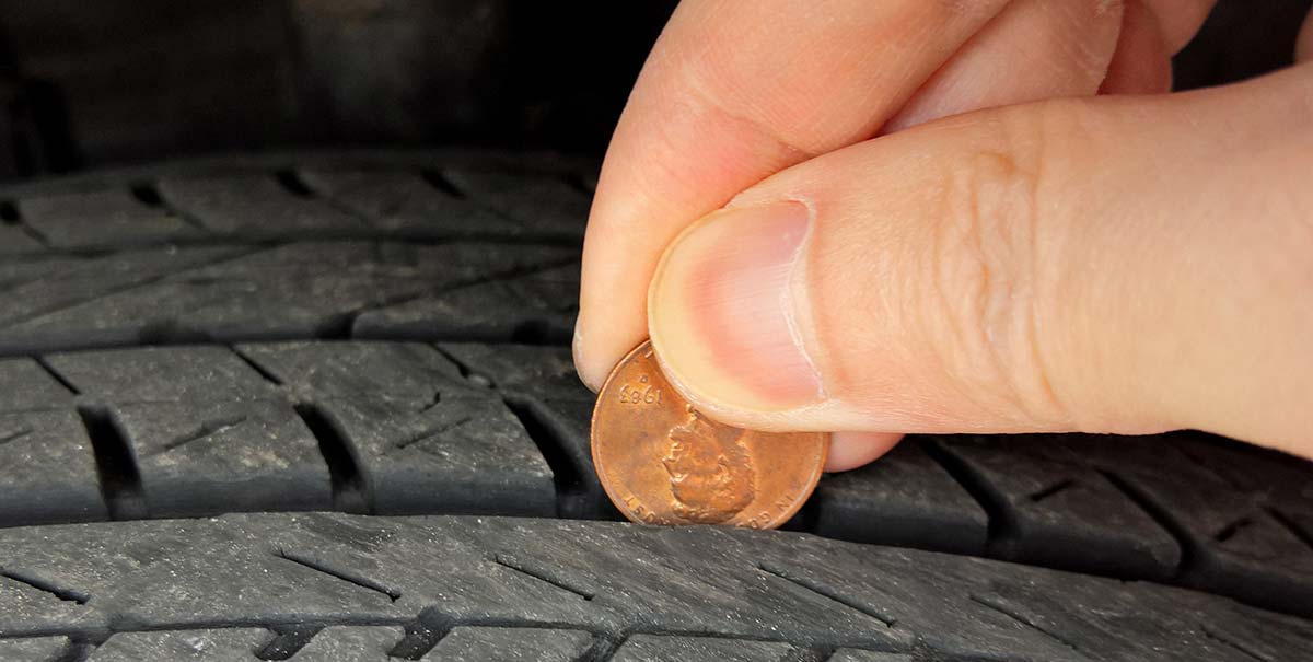 Penny test for tread depth