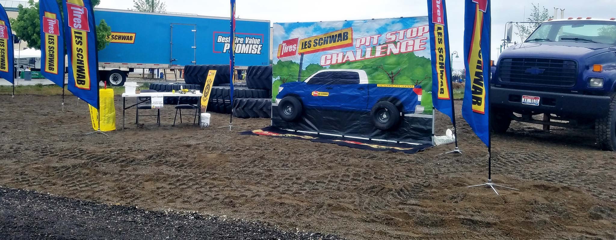 Les Schwab display at Post Falls Dozer Day.