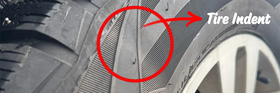Example of sidewall indentation or undulation. These are not a sign of danger