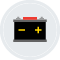 An illustration of a battery with positive and negative icons.