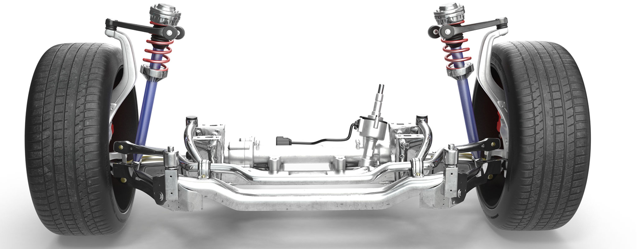 Shocks, struts and from of a car.