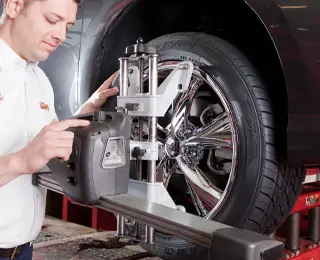 Technician performing an alignment