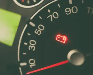 Illumintaed battery light on automobile dash